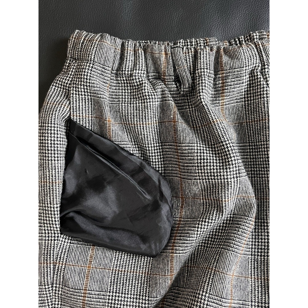 Orvis Wool Blend Elastic Waist Pocket Pants Lined Petite Large Glen Check Plaid - Picture 6 of 13